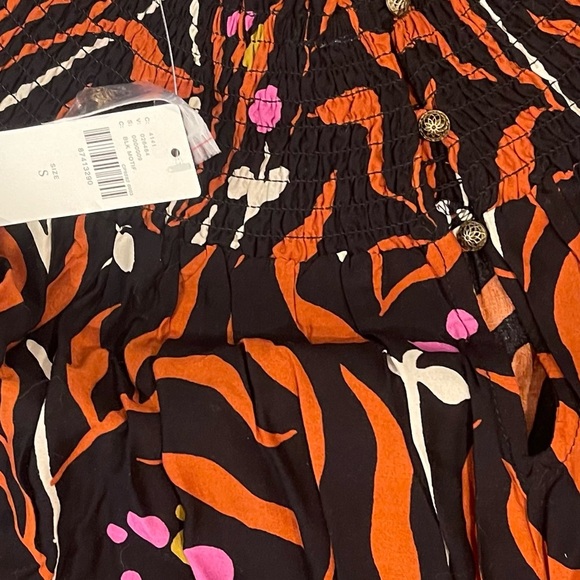 nwt anthropologie arielle sleep Vibrant Orange and Black Maxi Dress - Picture 8 of 8